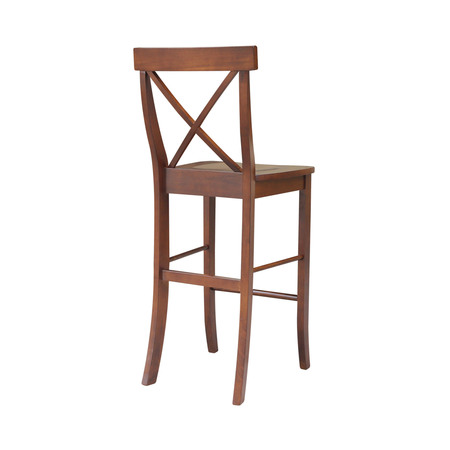 International Concepts X-Back Bar Height Stool, 30" Seat Height, Espresso S581-6133